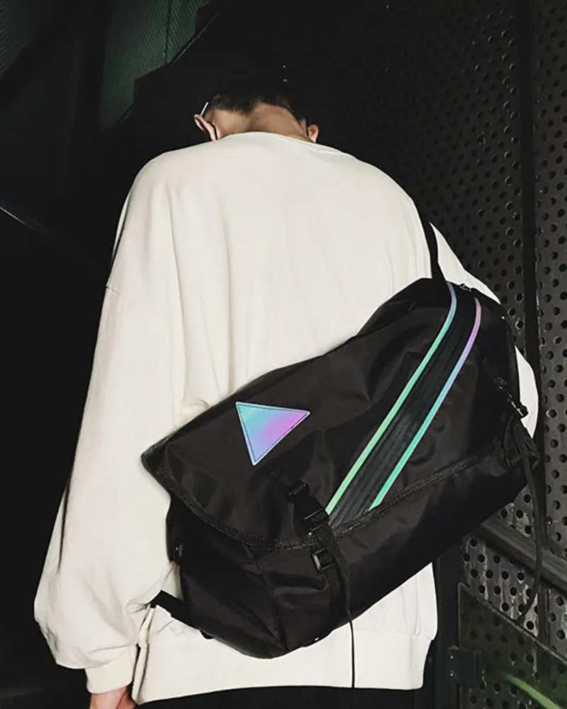 Techwear Large Reflective Messenger Bag