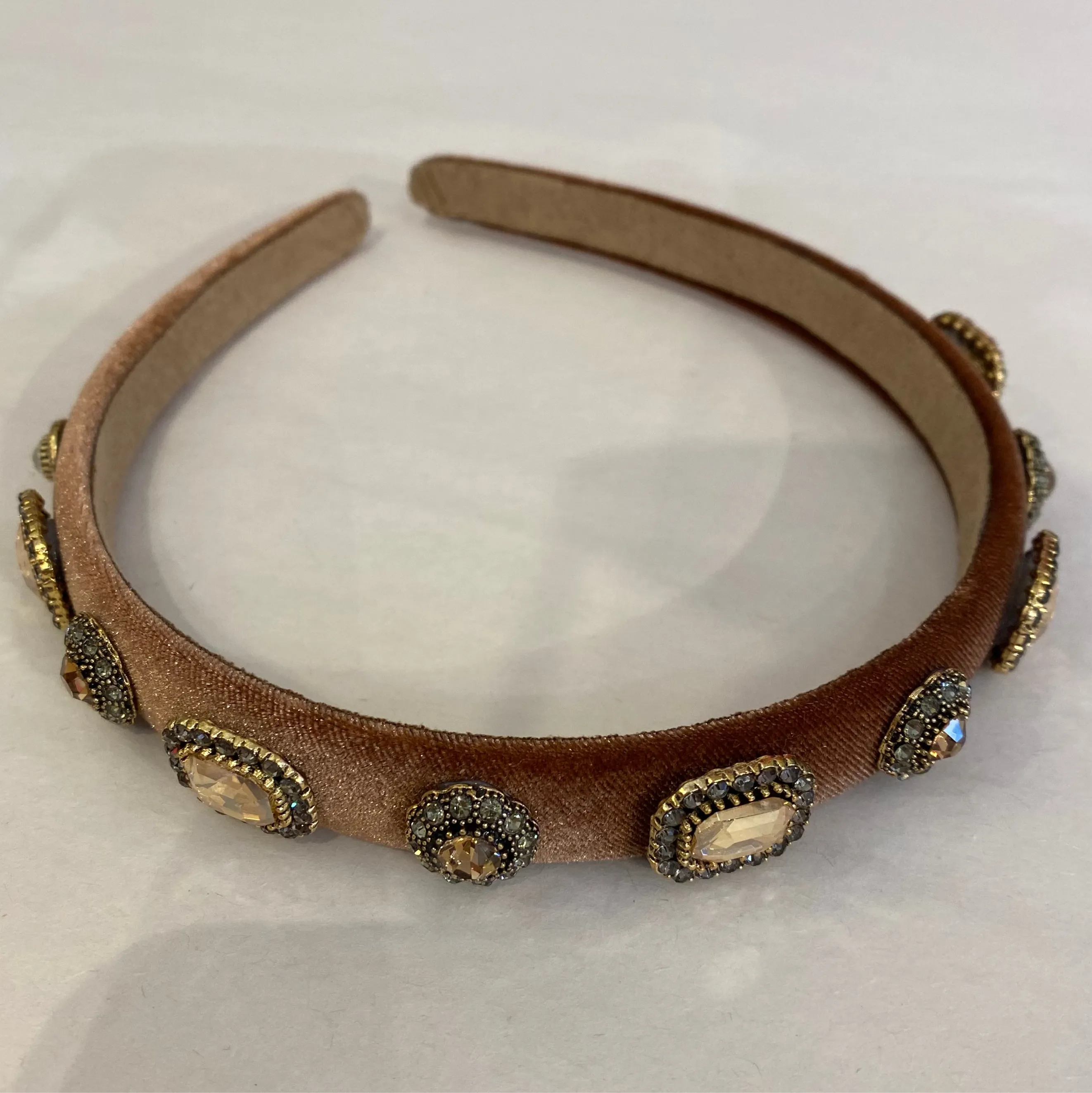 Thin Velvet Hairband - Tan