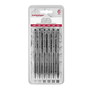 Transotype  Graphite Pencils, 6 Pcs , Assorted