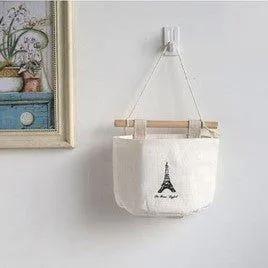 Unprinted style storage bag Simple multifunctional decoration Cotton and linen wall hanging storage bag NP-H7TAF-12