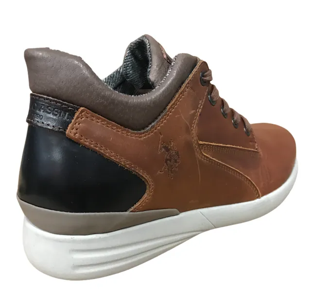 US Polo Assn. scarpa casual da uomo in pelle Winter YETZI4072W8/L1 marrone