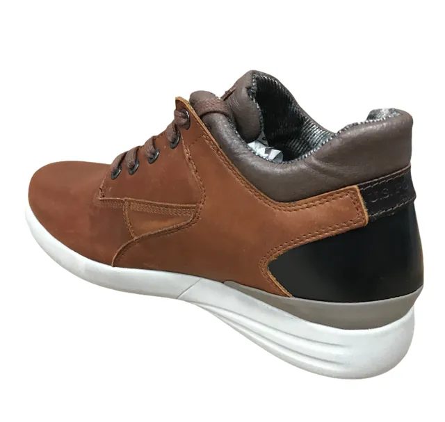 US Polo Assn. scarpa casual da uomo in pelle Winter YETZI4072W8/L1 marrone