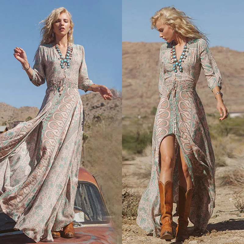 VenusFox Women Summer Boho Long Maxi Dress