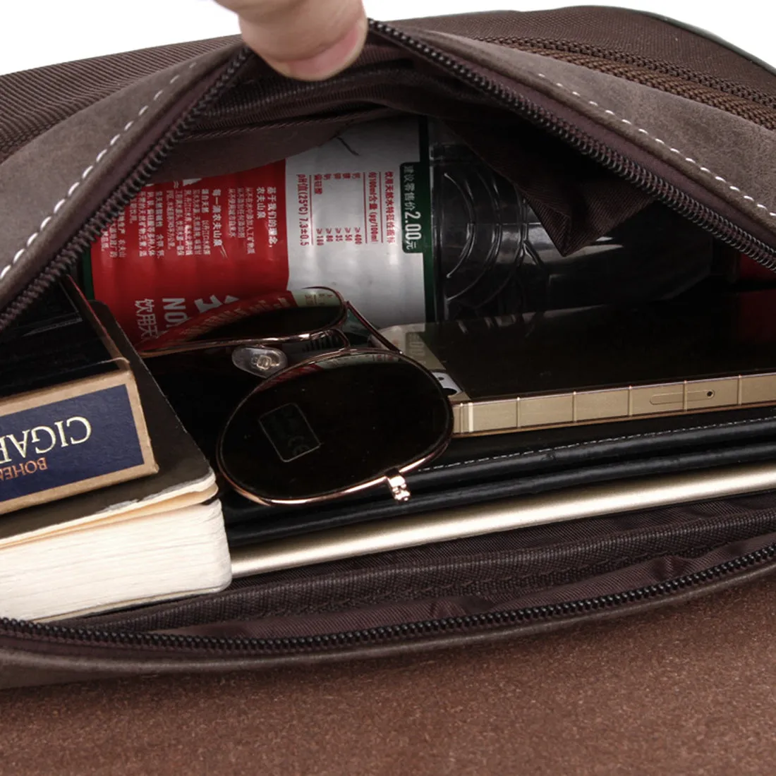 Vicuna Polo Split Leder Profi-Kuriertasche - Braun