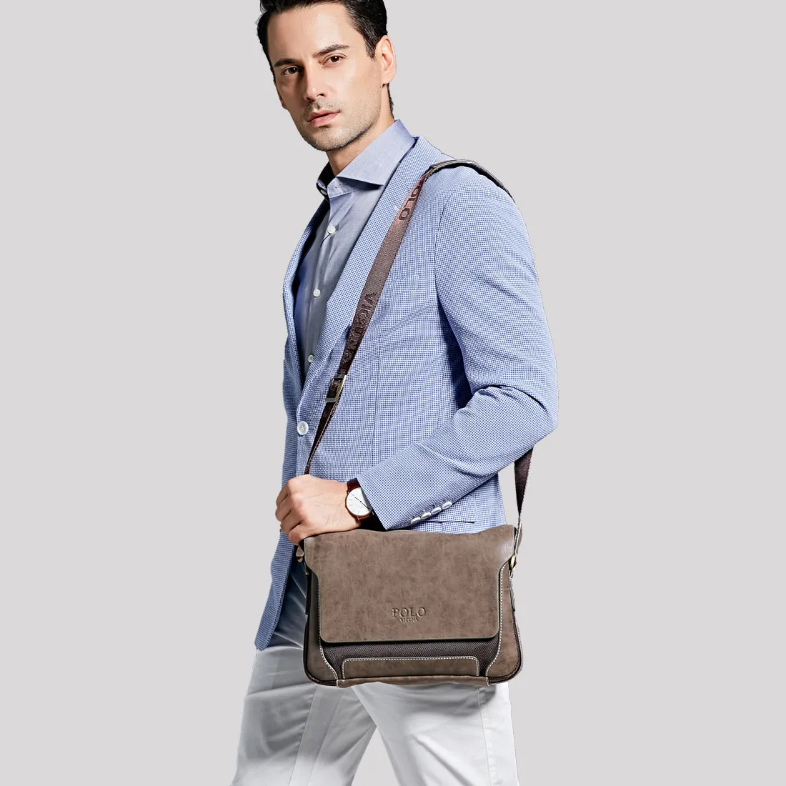 Vicuna Polo Split Leder Profi-Kuriertasche - Braun