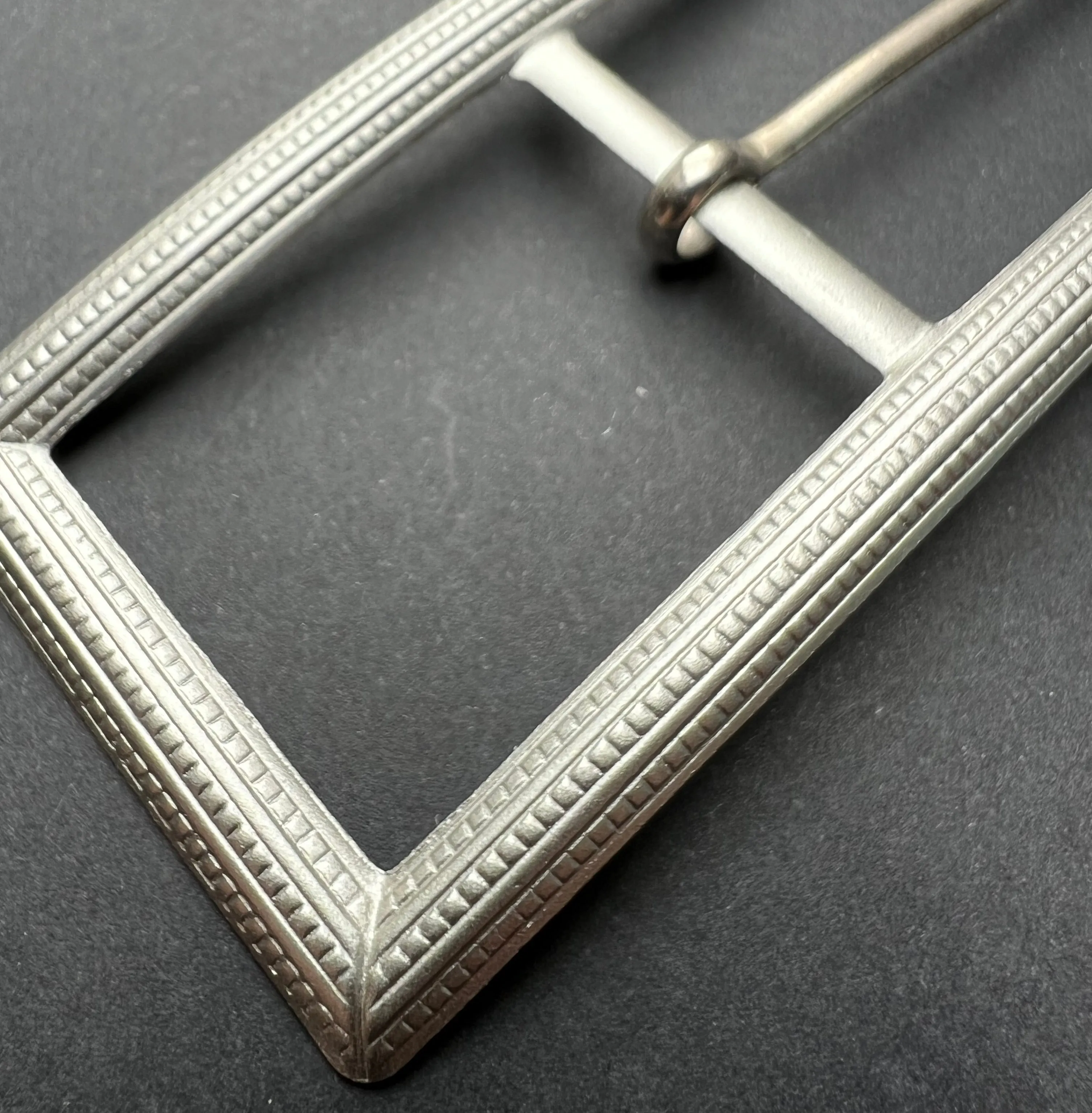Vintage 1940s Big 9 x 4.2cm Silver Tone Metal Belt Buckle - Old Shop Stock