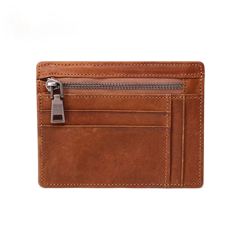Vintage Handmade Leather Card Coin Zipper Cases JK056