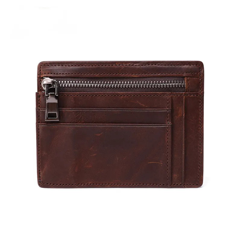 Vintage Handmade Leather Card Coin Zipper Cases JK056