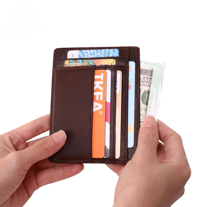 Vintage Handmade Leather Card Coin Zipper Cases JK056