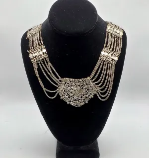 Vintage Handmade Multi-Chain Station Pendant Necklace