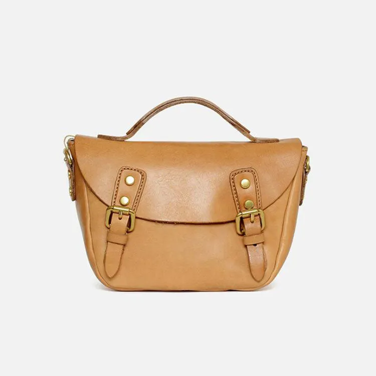 Vintage Women's Genuine Leather Satchel Handbags Crossbody Purse For Women