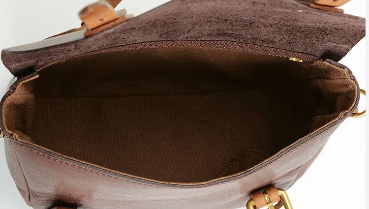 Vintage Women's Genuine Leather Satchel Handbags Crossbody Purse For Women