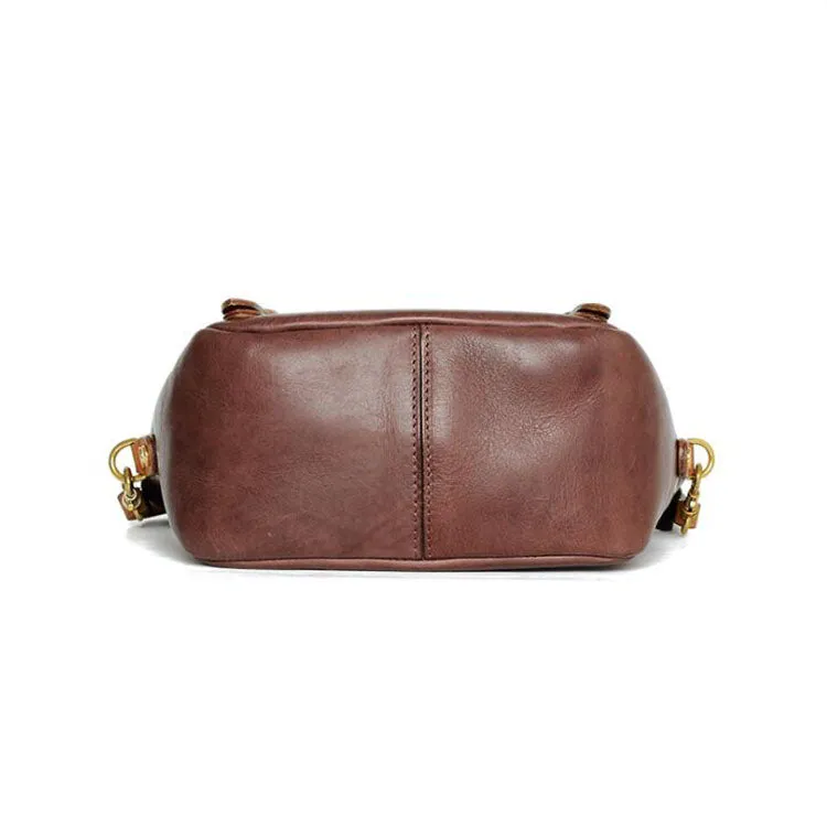 Vintage Women's Genuine Leather Satchel Handbags Crossbody Purse For Women
