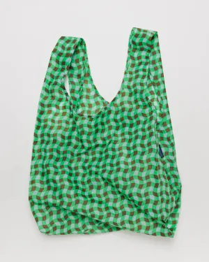 Wavy Gingham Green Standard Baggu