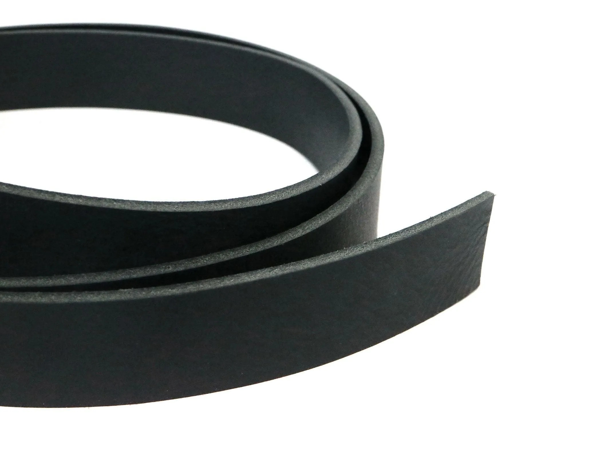 West Tan Black Buffalo Leather Strip, 48”- 60” in Length, Matte Black