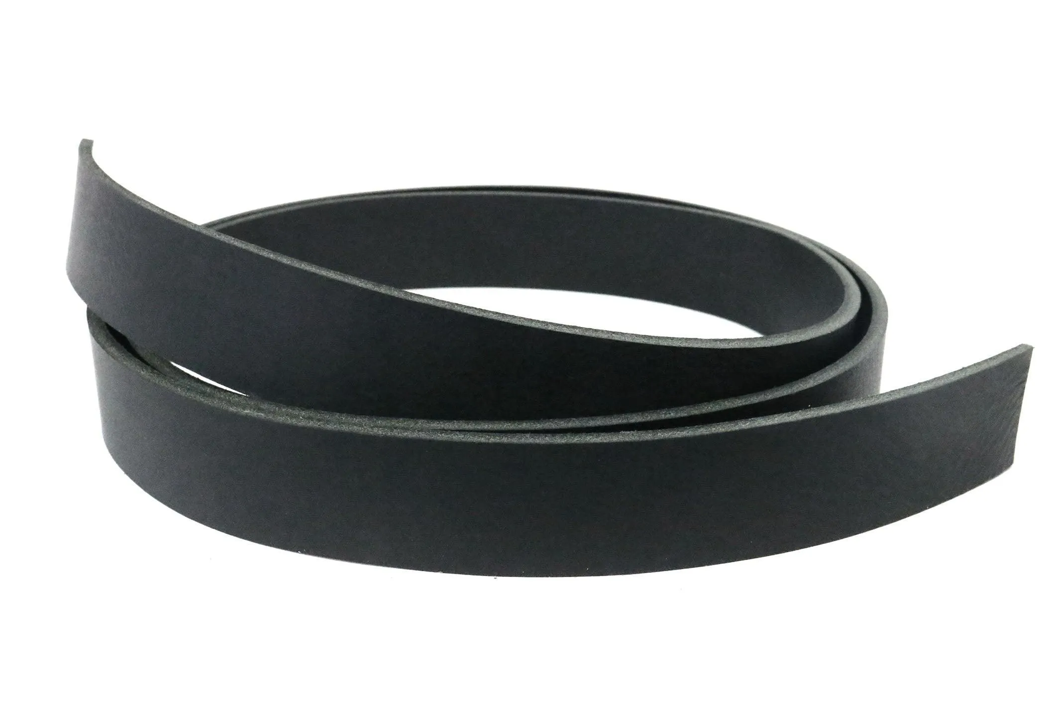 West Tan Black Buffalo Leather Strip, 48”- 60” in Length, Matte Black