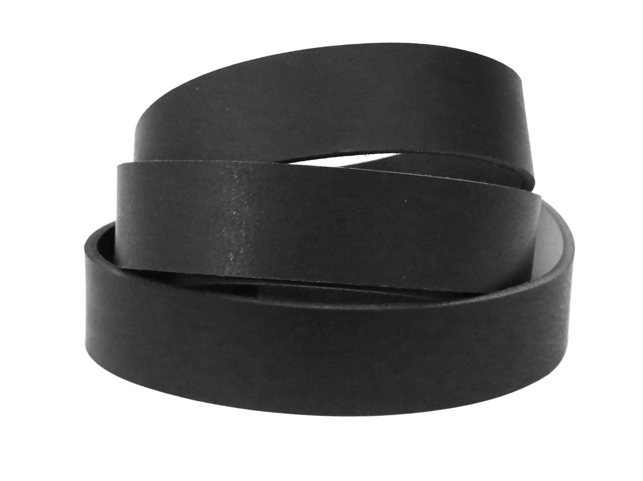 West Tan Black Buffalo Leather Strip, 48”- 60” in Length, Matte Black