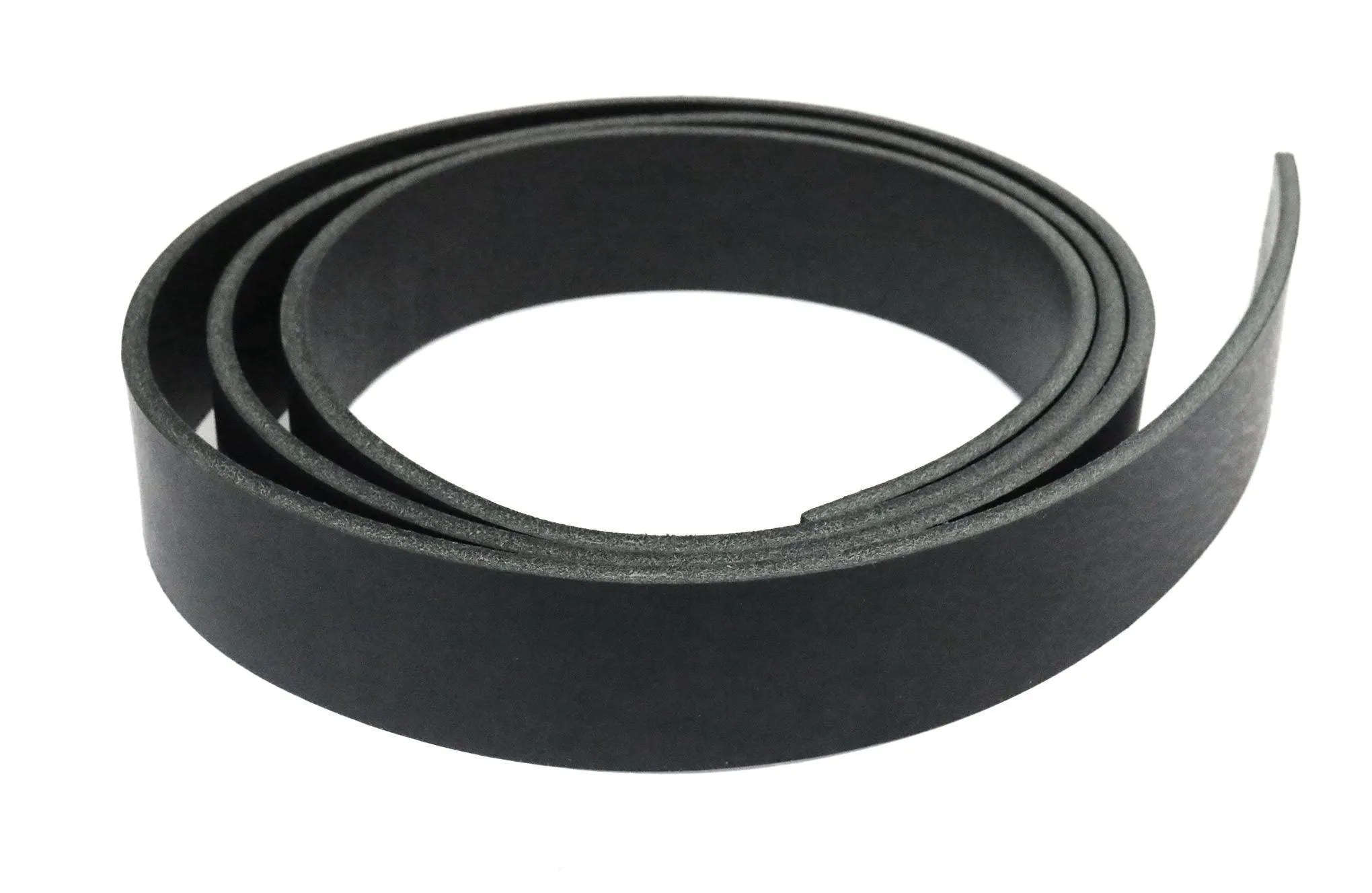 West Tan Black Buffalo Leather Strip, 48”- 60” in Length, Matte Black