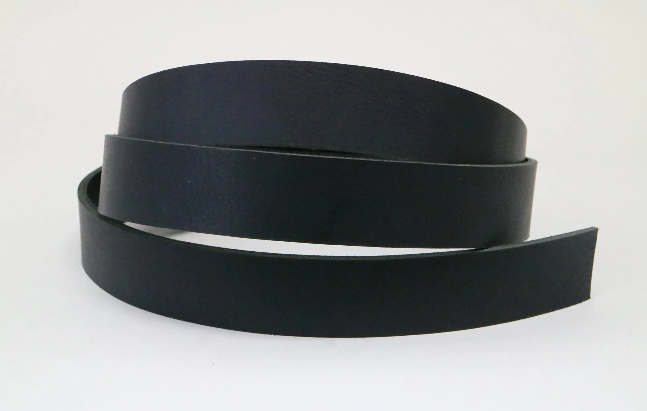 West Tan Black Buffalo Leather Strip, 48”- 60” in Length, Matte Black