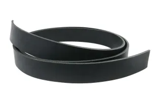 West Tan Black Buffalo Leather Strip, 48”- 60” in Length, Matte Black