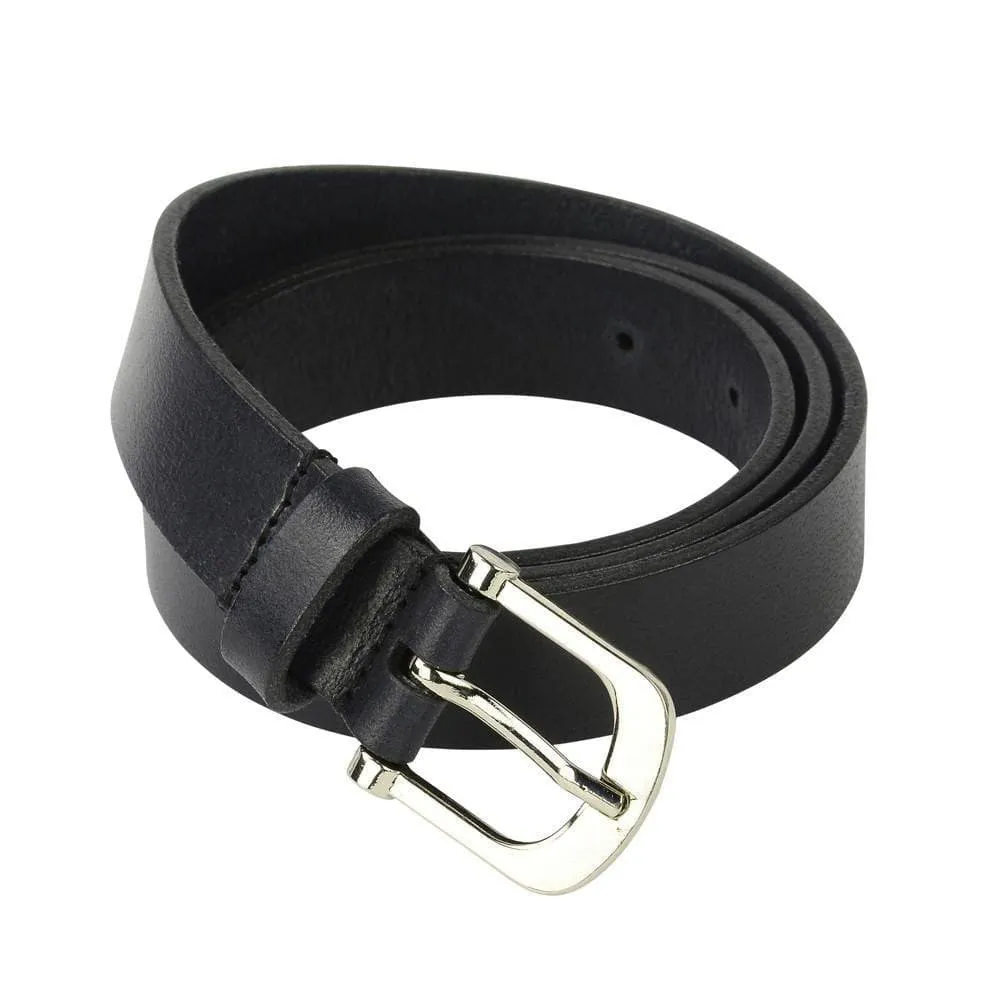 Woman Leather Belt DENVER - Leather Belt Black