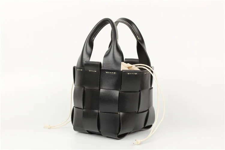 Womens Beige Shoulder Bag Leather Bucket Bag For Women