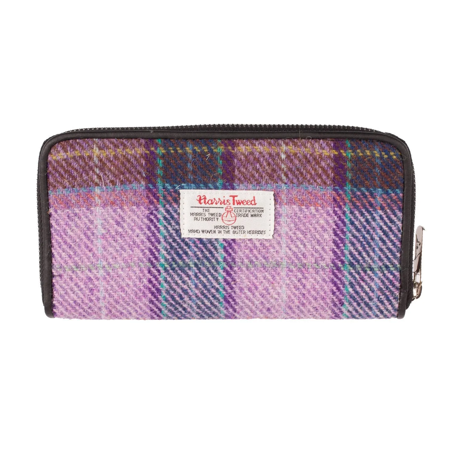 Women's Harris Tweed Staffa Zip Purse  Pink/Lilac Check