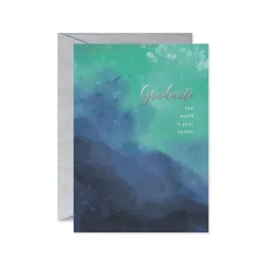 World Is Your Oyster Artistic Graduation Card