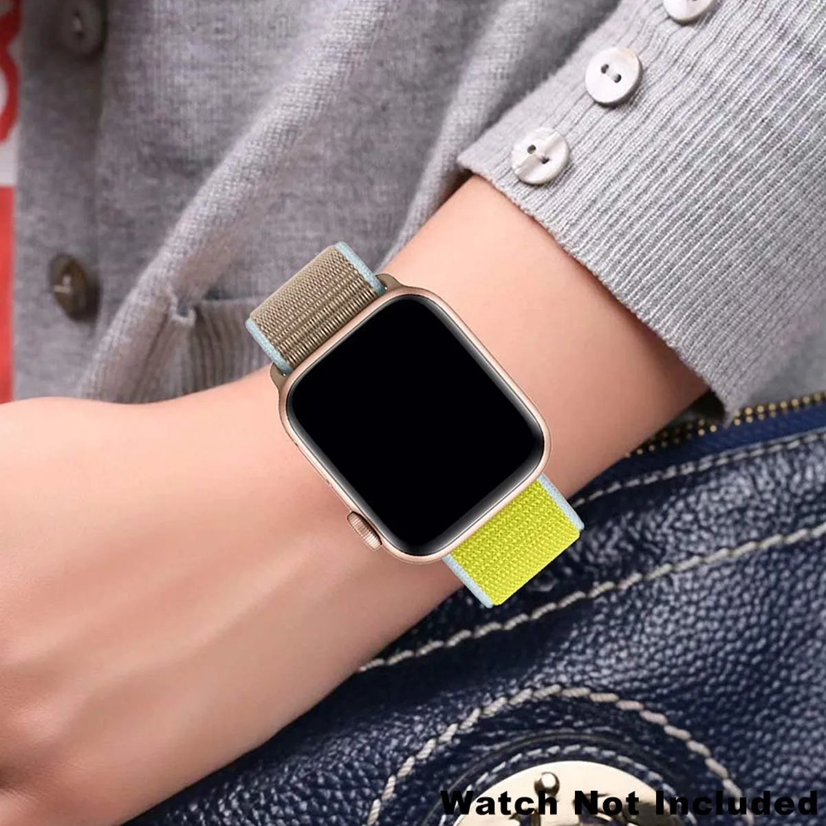 Woven Nylon Strap For Apple Watch-Camel (42/44/45mm)
