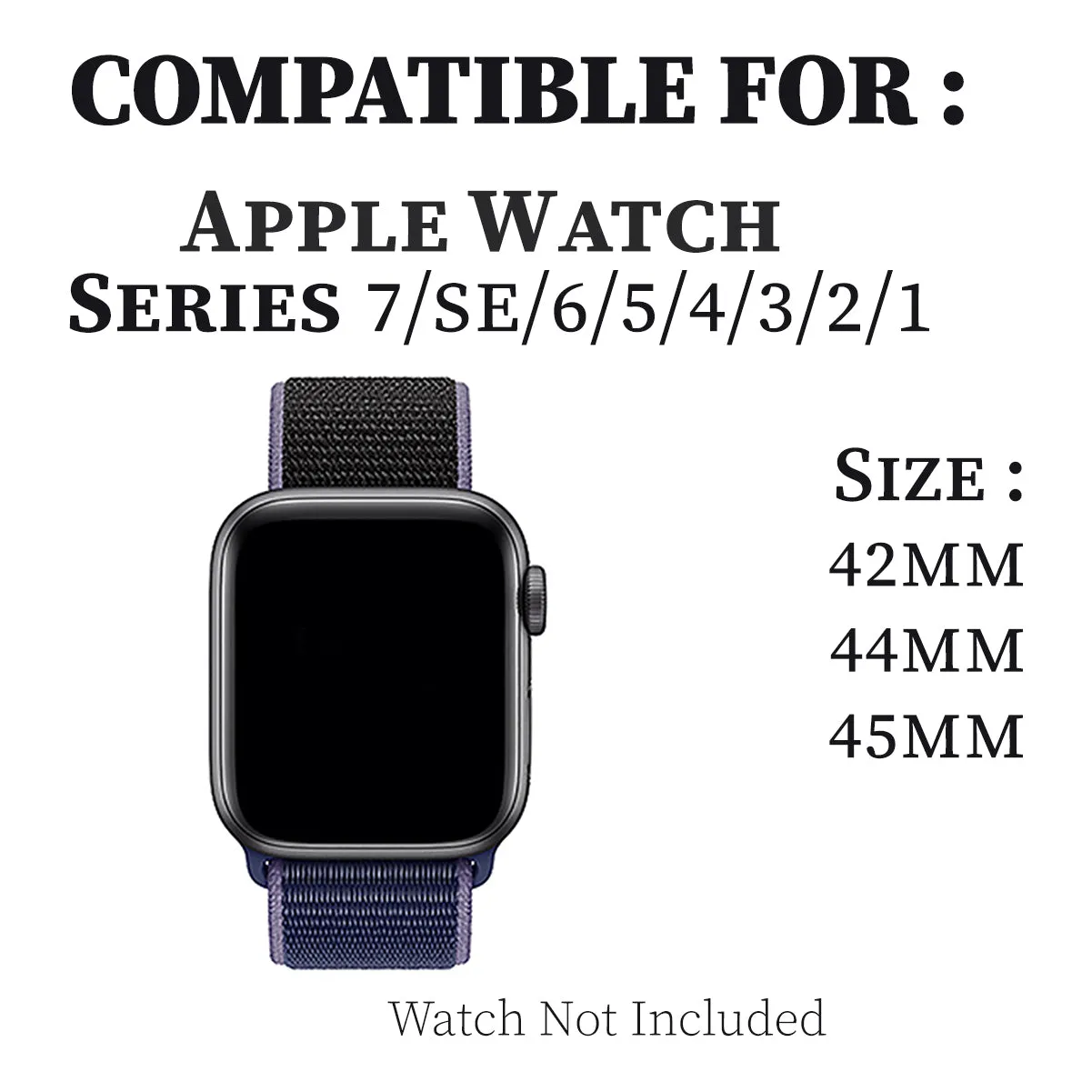 Woven Nylon Strap For Apple Watch-Midnight Blue (42/44/45/49mm)