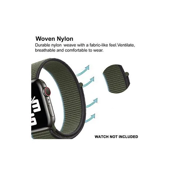Woven Nylon Straps For Apple Watch-42/44mm/49mm New 2020 Edition(Iverness Green)