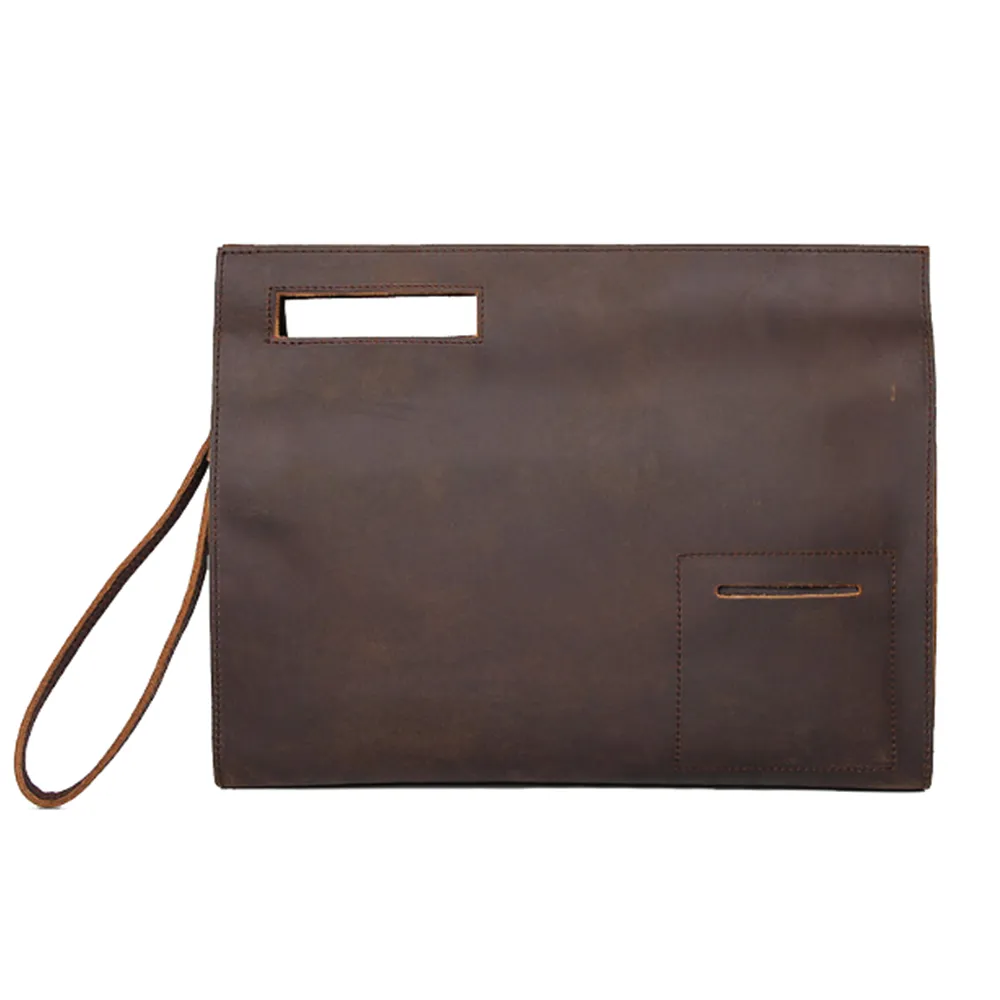 YAAGLE Men's Crazy Horse Leather Business Document Bag YGA0011